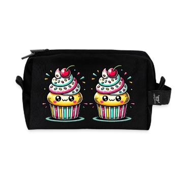 Cupcake Comic - Recycelte Kulturtasche - Schwarz - Vorne