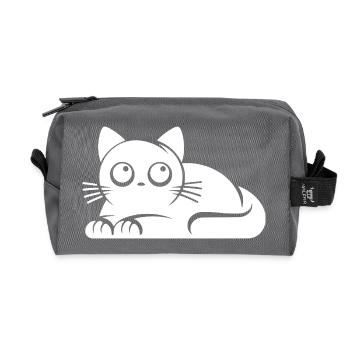 Innocent Cat Humor Cats Drawing - Recycled Toiletry Zip Bag - anthracite - Front
