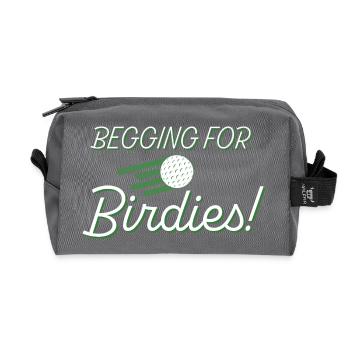 Begging For Birdies! - Recycled Toiletry Zip Bag - anthracite - Front