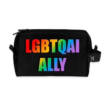 LGBTQ Ally - Recycled Toiletry Zip Bag - black - Front