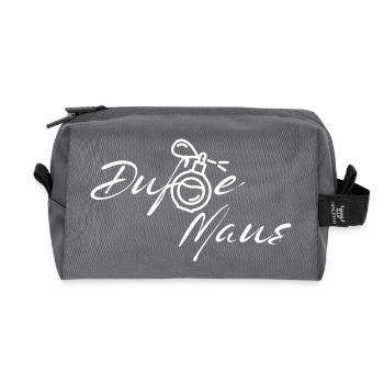 Dufte Maus 2.0 white letters - Recycelte Kulturtasche - Anthrazit - Vorne