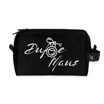 Dufte Maus 2.0 white letters - Recycelte Kulturtasche - Schwarz - Vorne