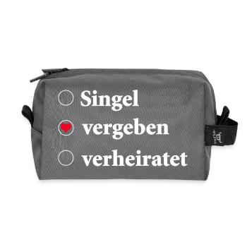 Relationship Status Selection Single - Taken - Recycled Toiletry Zip Bag - anthracite - Front