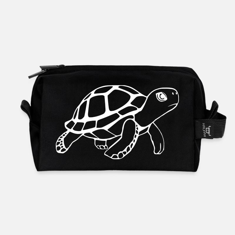 Schildkröten Schildkröten - Recycelte Kulturtasche - Schwarz