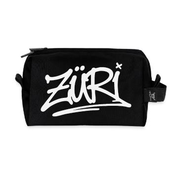 SIGNATURE ZÜRI (Blanc) - Trousse de toilette en tissu recyclé - noir - Devant