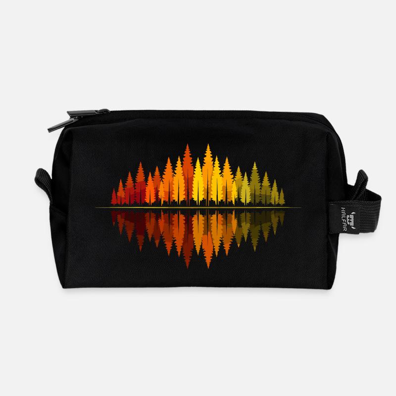 Bäume, Wald, Natur, Wildnis, Outdoor, Reflexion - Recycelte Kulturtasche - Schwarz