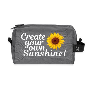 Sonnenblumen-Feeling: Deine eigene Sonne - Recycelte Kulturtasche - Anthrazit - Vorne