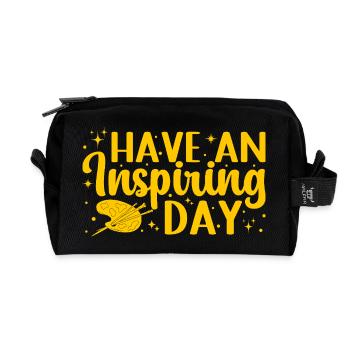 Artiste peintre graphique offre un cadeau inspirant pour la journée - Trousse de toilette en tissu recyclé - noir - Devant