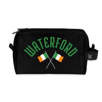 Emblème des drapeaux irlandais de Waterford - Trousse de toilette en tissu recyclé - noir - Devant