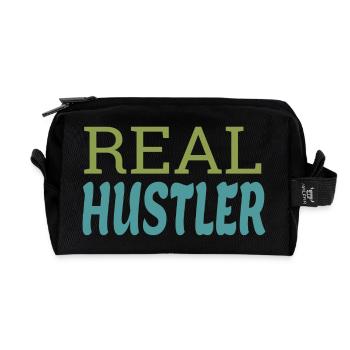 Real Hustler Motivational Entrepreneur Quote Art - Recycelte Kulturtasche - Schwarz - Vorne