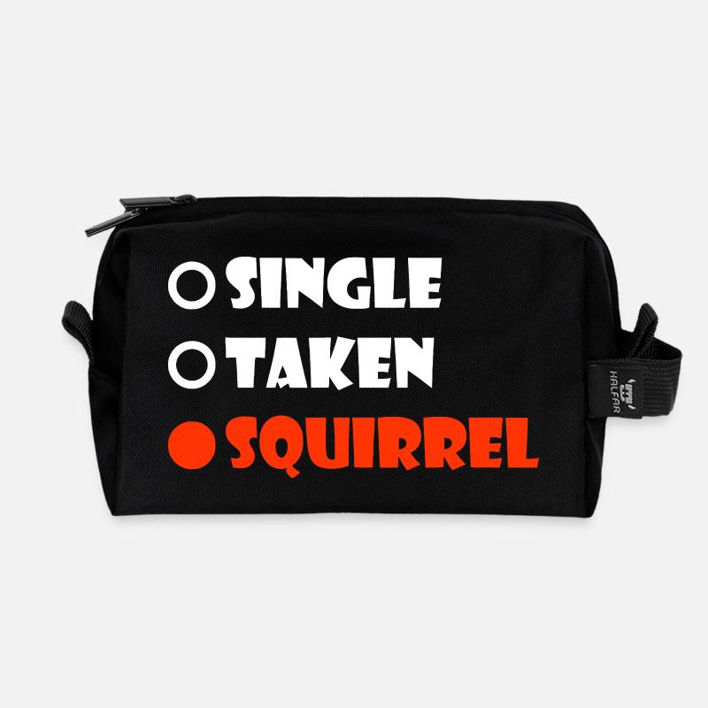 Single Taken Squirrel - Recycled Toiletry Zip Bag - black