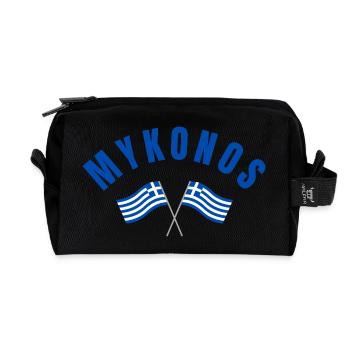 Griechische Flaggen von Mykonos - Recycelte Kulturtasche - Schwarz - Vorne