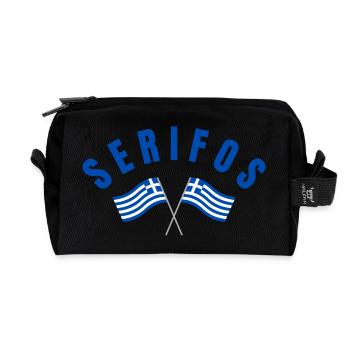 Serifos Griechische Flaggen - Recycelte Kulturtasche - Schwarz - Vorne