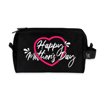 Happy Mothers Day Shirt - Recycled Toiletry Zip Bag - black - Front