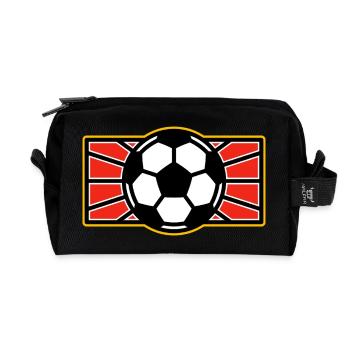 Crimson Football Wappen - Recycelte Kulturtasche - Schwarz - Vorne