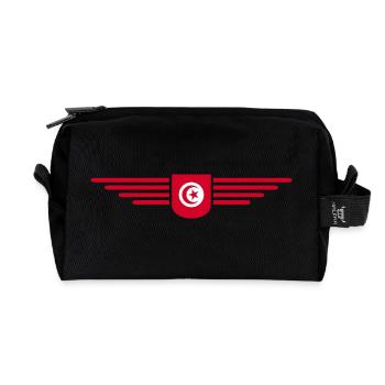 Tunesien Design – Für Kulturfans - Recycelte Kulturtasche - Schwarz - Vorne