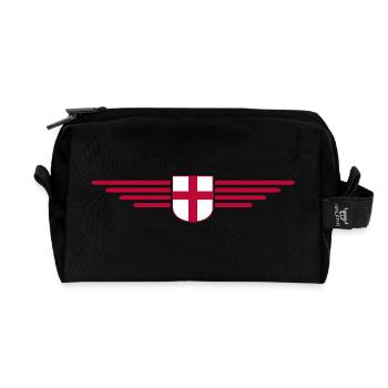 England Fan T-Shirt Design - Recycled Toiletry Zip Bag - black - Front