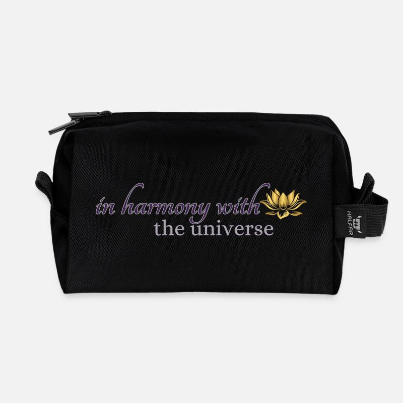 in harmony with the universe - Recycelte Kulturtasche - Schwarz
