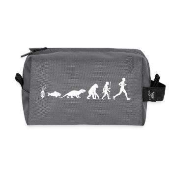 Evolution Run Fitness Silhouette - Recycled Toiletry Zip Bag - anthracite - Front