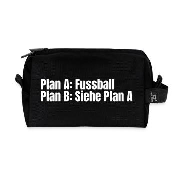 Plan A Fußball – Plan B - Recycelte Kulturtasche - Schwarz - Vorne