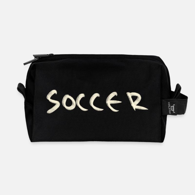 Soccer - Recycelte Kulturtasche - Schwarz