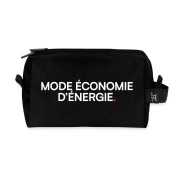 Energy-saving mode, humor, fatigue - Recycled Toiletry Zip Bag - black - Front