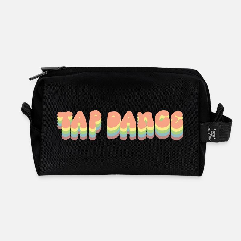 Tap Dance Regenbogen Pastell - Recycelte Kulturtasche - Schwarz