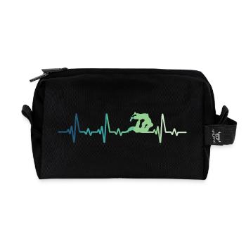 Jiu Jitsu Heartbeat Jiu-Jitsu - Recycled Toiletry Zip Bag - black - Front