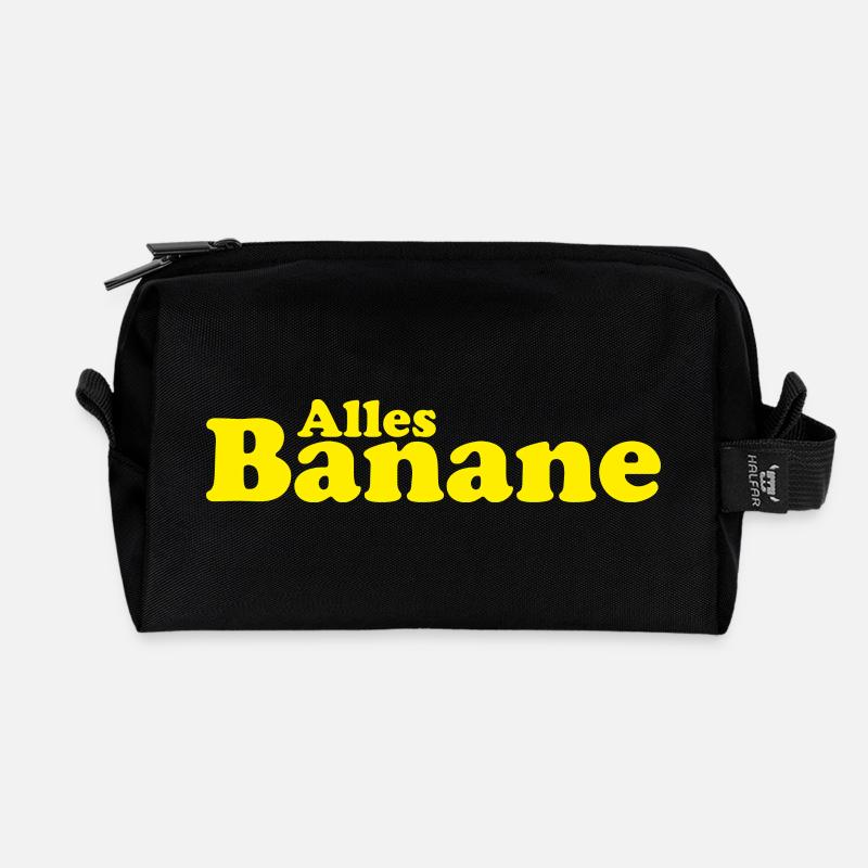 Alles Banane - Recycelte Kulturtasche - Schwarz