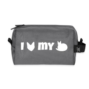 I heart my loaf - Recycled Toiletry Zip Bag - anthracite - Front