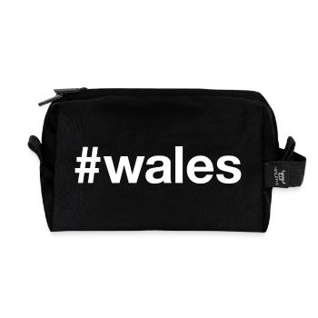 WALES Hashtag - Recycled Toiletry Zip Bag - black - Front
