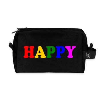 Happy - Trousse de toilette en tissu recyclé - noir - Devant