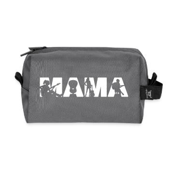 Guitar Mama Silhouette de musicienne acoustique - Trousse de toilette en tissu recyclé - anthracite - Devant
