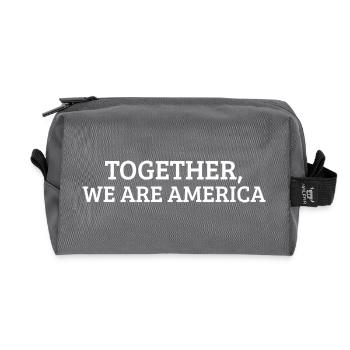 Together We are America Unity Solidarity Quote Art - Recycled Toiletry Zip Bag - anthracite - Front