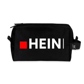 HEIN | Minimalistische, lustige Reaktion - Recycelte Kulturtasche - Schwarz - Vorne