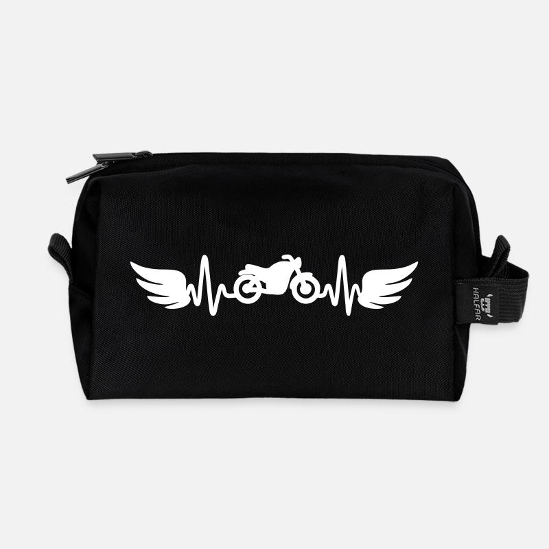Ich liebe Motorradfahren,Motorrad,Motorradfahrer - Recycelte Kulturtasche - Schwarz