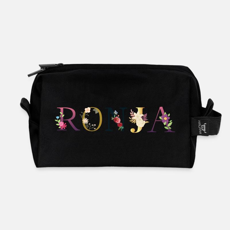 Ronja - Recycled Toiletry Zip Bag - black