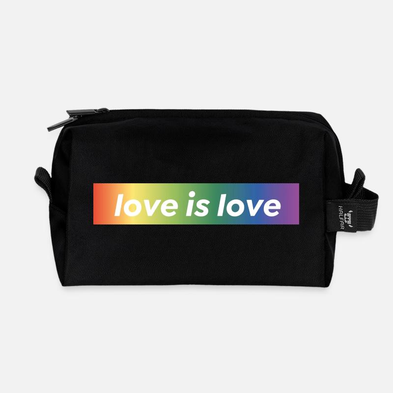 LOVE IS LOVE - Recycelte Kulturtasche - Schwarz