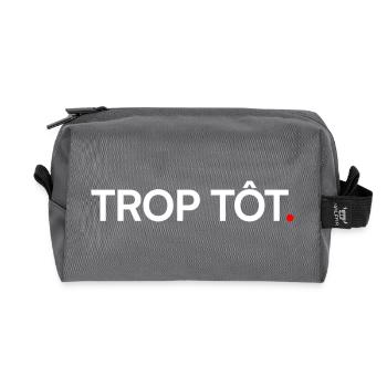 Zu früher Humor moderne Haltung - Recycelte Kulturtasche - Anthrazit - Vorne