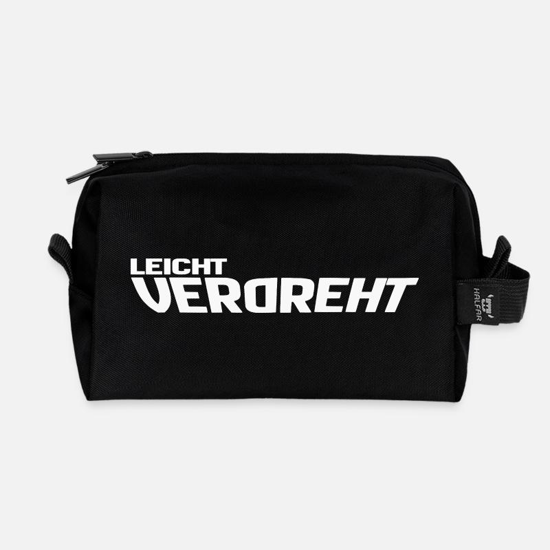 Leicht Verdreht - Design für einzigartige Menschen - Recycelte Kulturtasche - Schwarz