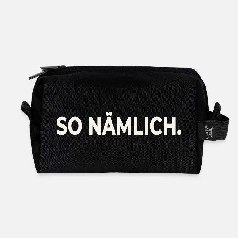 SO NÄMLICH. – Statement Design - Recycelte Kulturtasche - Schwarz
