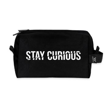 Stay Curious - Statement Saying - Recycled Toiletry Zip Bag - black - Front