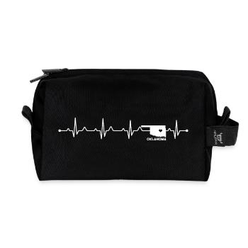 Missouri State Heart Minimalist Travel Art - Recycled Toiletry Zip Bag - black - Front