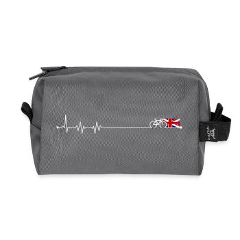 Emblème de la Piste cyclable du Royaume-Uni - Trousse de toilette en tissu recyclé - anthracite - Devant