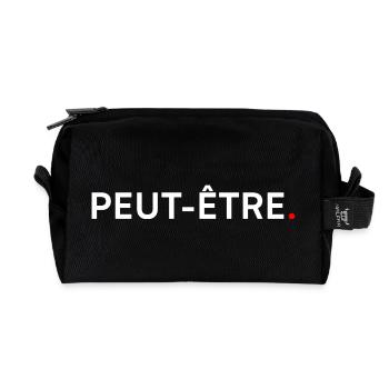 MAYBE. Minimal Design, Subtle Humor - Recycled Toiletry Zip Bag - black - Front
