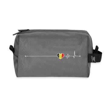 Drapeau Heartbeat belgium - Trousse de toilette en tissu recyclé - anthracite - Devant
