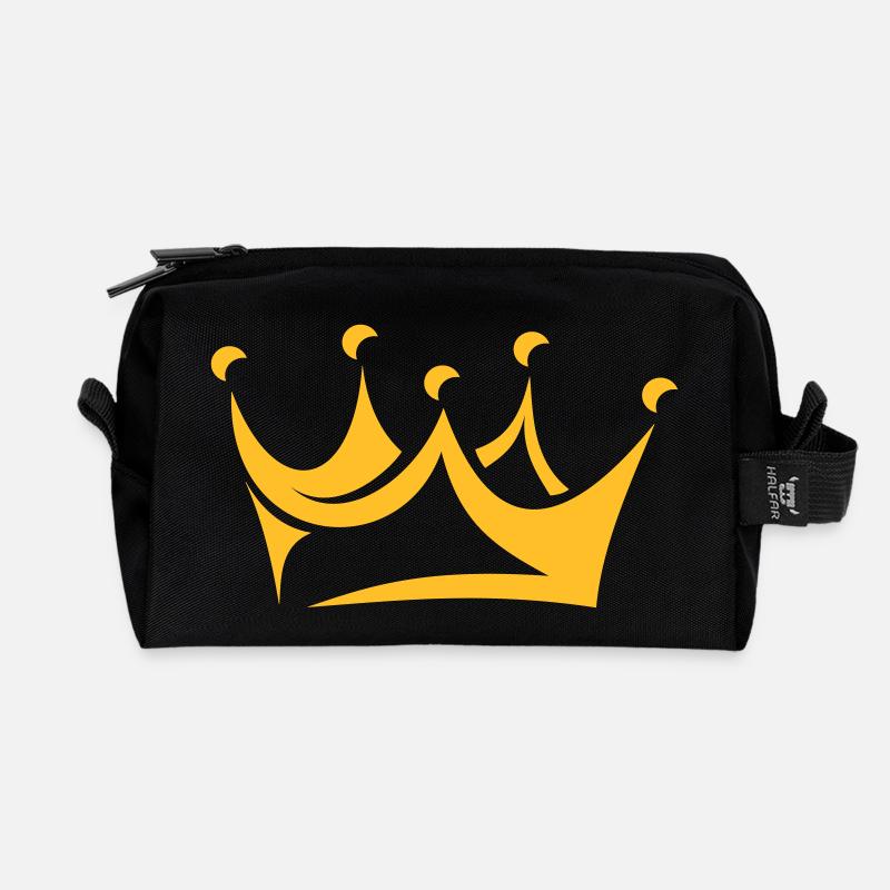 Krone - Recycelte Kulturtasche - Schwarz