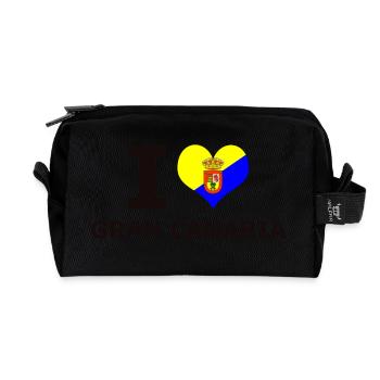 J'AIME GRAN CANARIA FLAG - Trousse de toilette en tissu recyclé - noir - Devant
