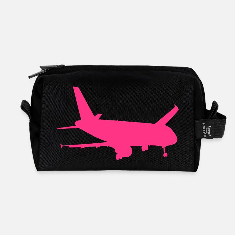 A320 Landing - Recycled Toiletry Zip Bag - black