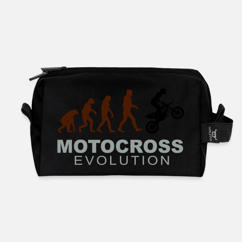 Motocross Evolution - Recycelte Kulturtasche - Schwarz